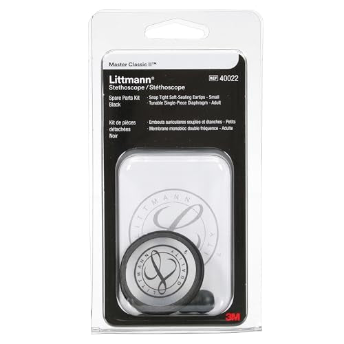 3M Littmann Stethoscope Spare Parts Kit, Master Classic, Black, 40022