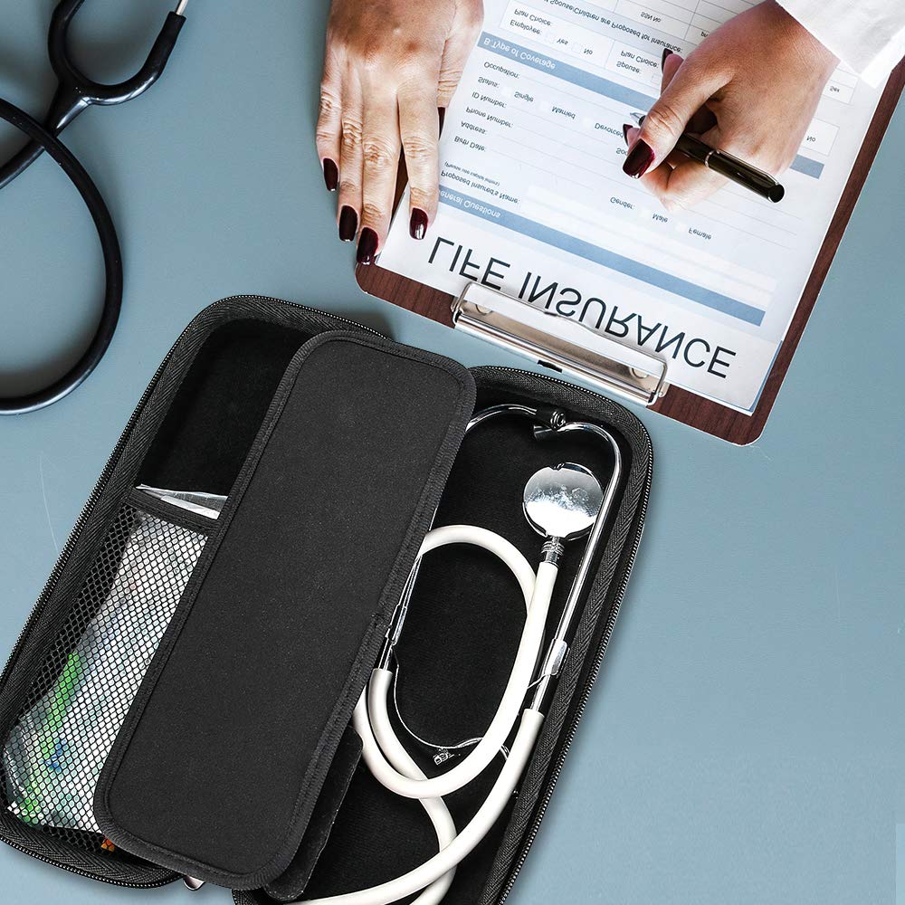 ProCase Stethoscope Case for Littmann Cassic/Omron/ADC/Dixie EMS Stethoscope, Doctor Nurse Ambulance Bag Pouch, Medical Students Accessories -Black