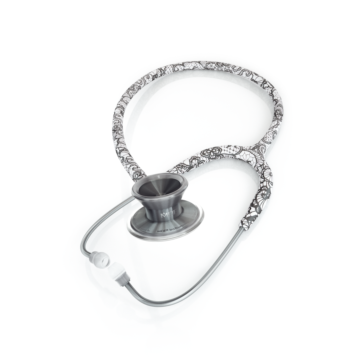 MD One® Epoch® Titanium Adult Stethoscope - Moulin Blanc/Metalika + Travel Case