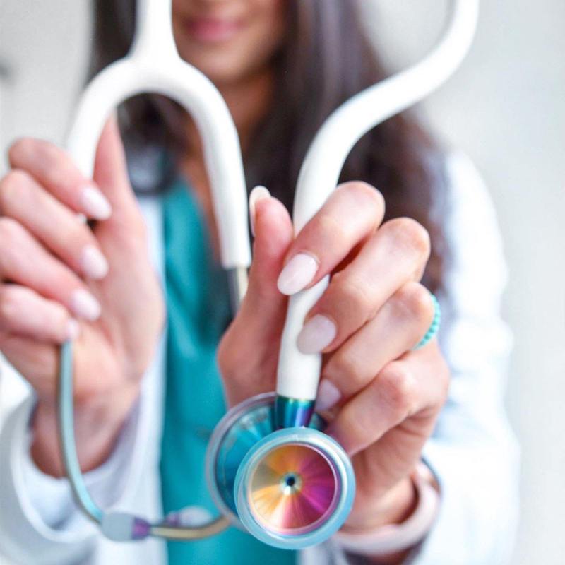 ProCardial® Titanium Adult Cardiology Stethoscope - White/Kaleidoscope + Case