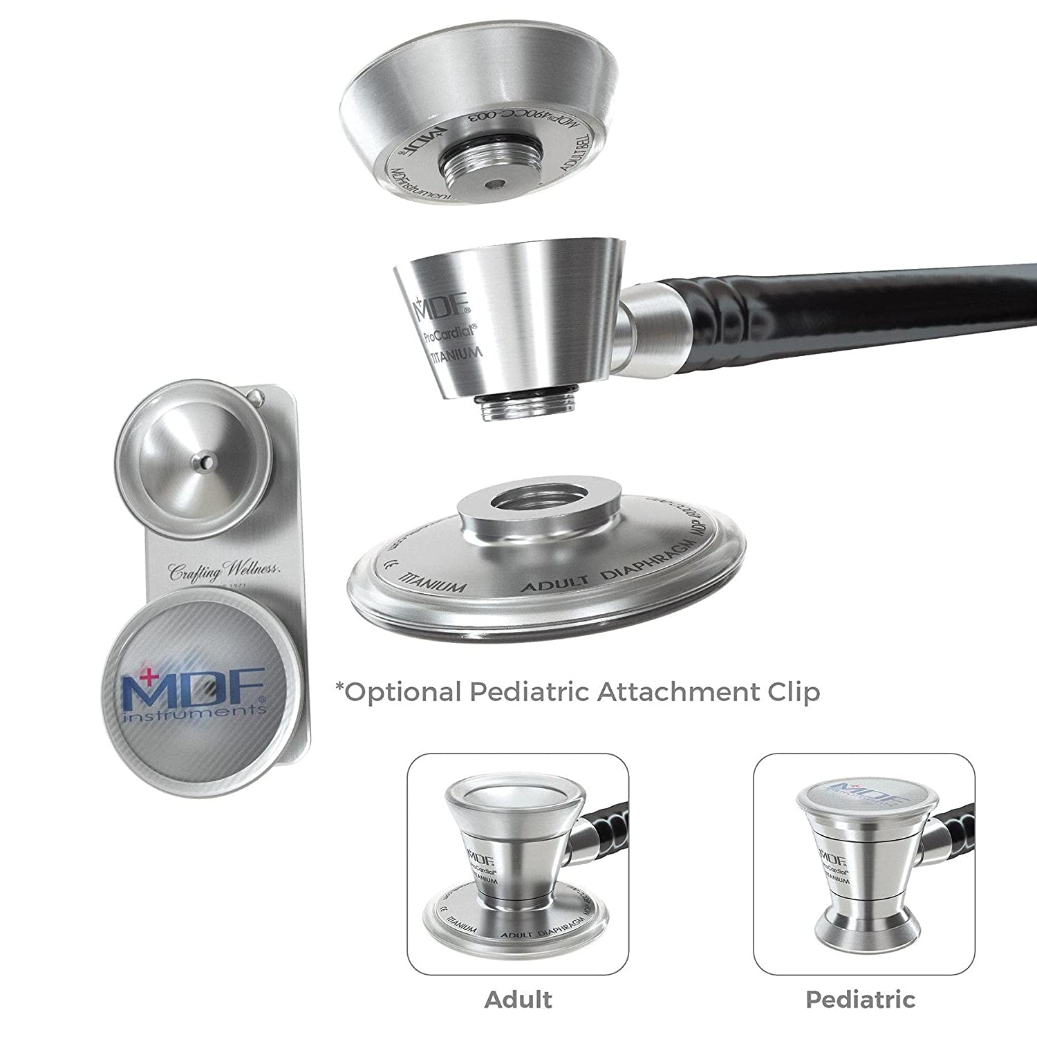 PEDIATRIC AND NEONATAL ATTACHMENTS WITH CLIP - FOR PROCARDIAL® TITANIUM STETHOSCOPE - ROSE GOLD