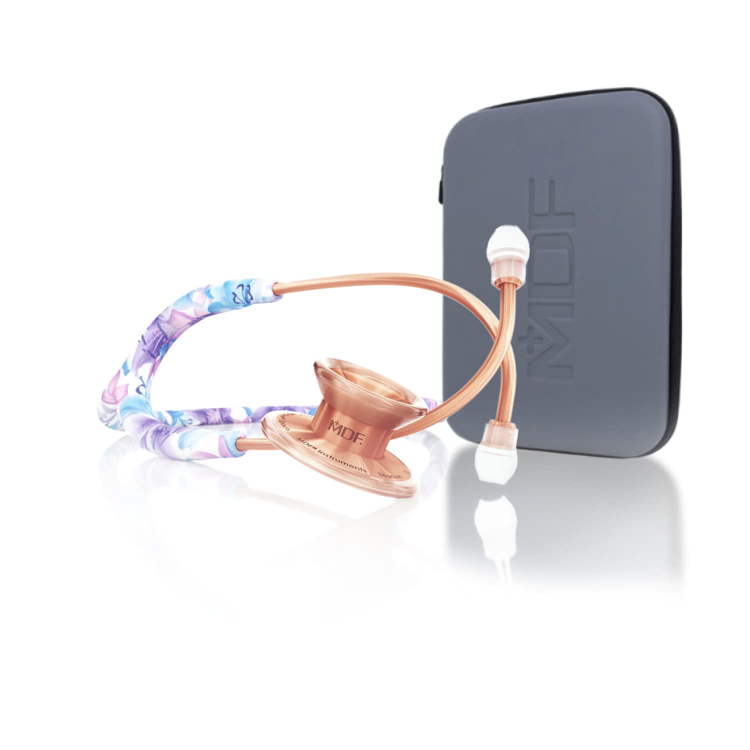 MD One® Epoch® Titanium Adult Stethoscope - Monet/Rose Gold + Travel Case