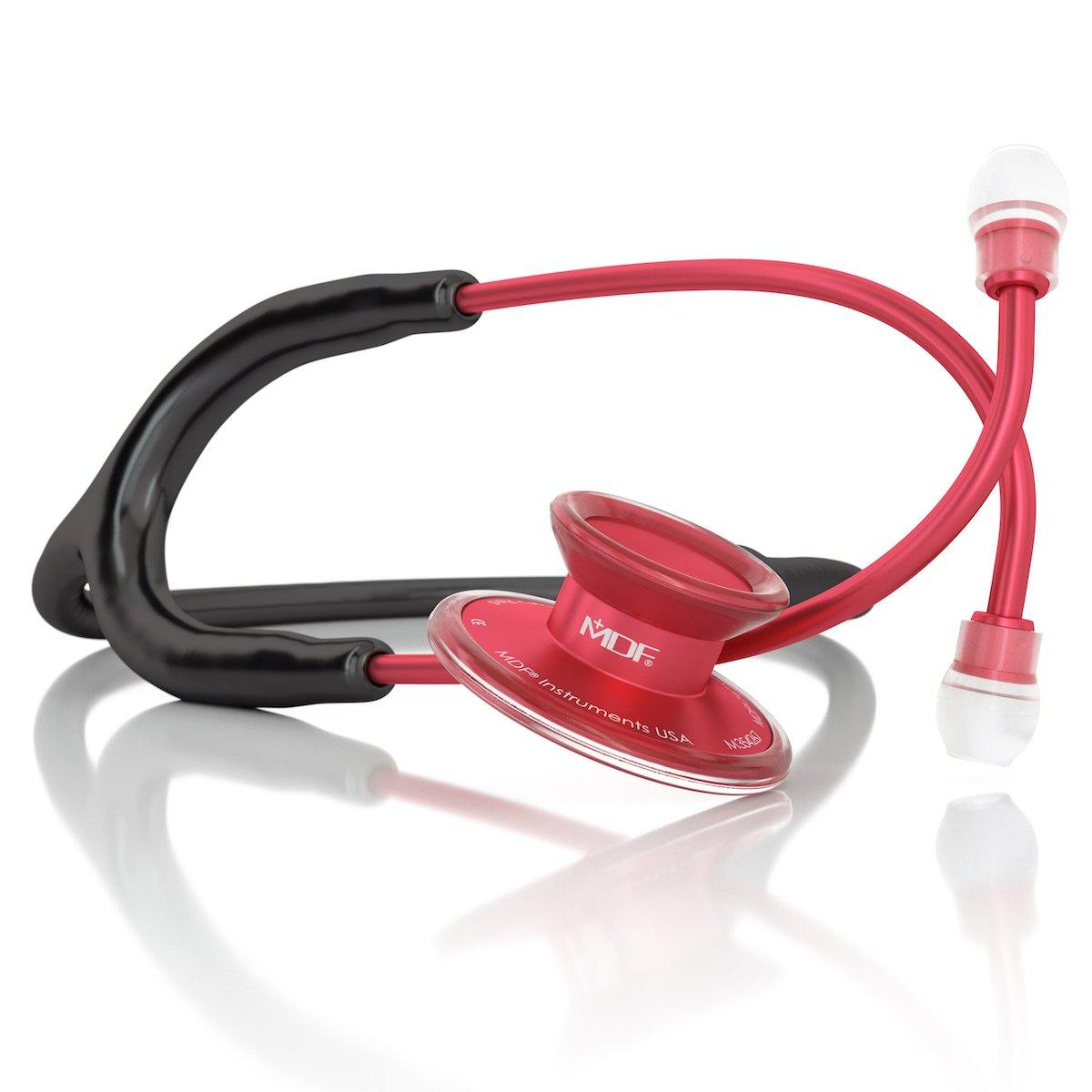 Acoustica® Stethoscope - Black/Red