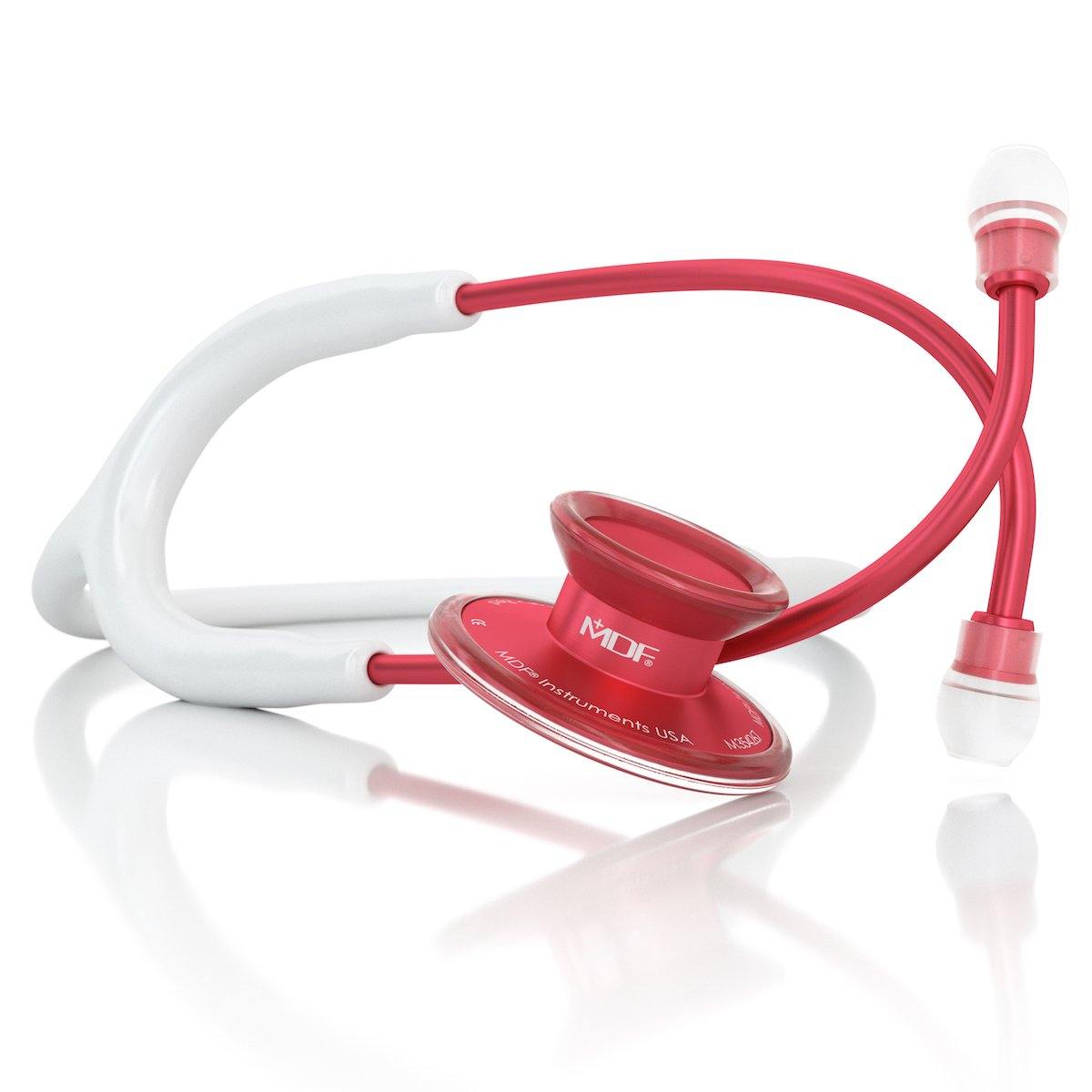 Acoustica® Stethoscope - White/Red