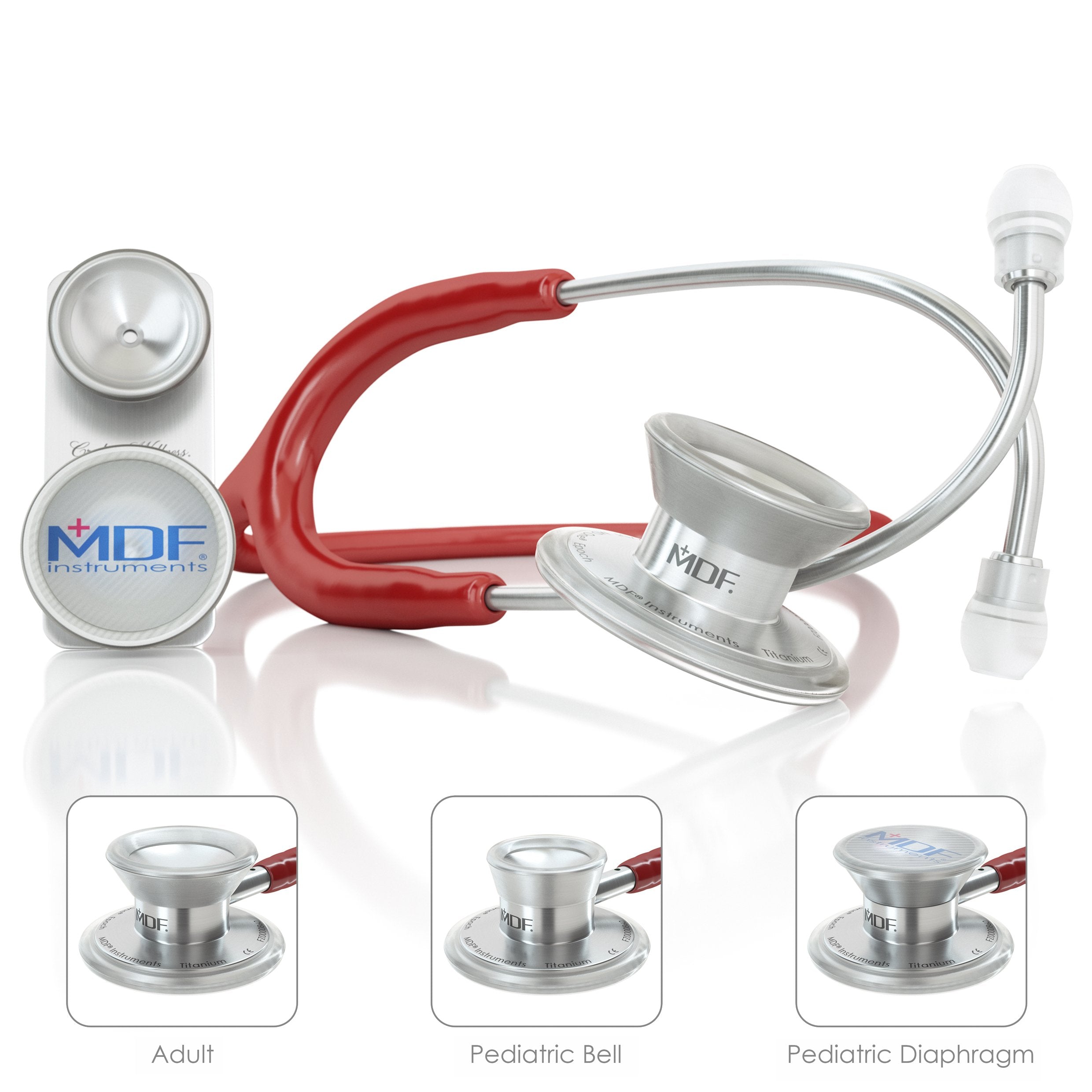 MD One® Epoch® Titanium Adult & Pediatric Stethoscope - Burgundy