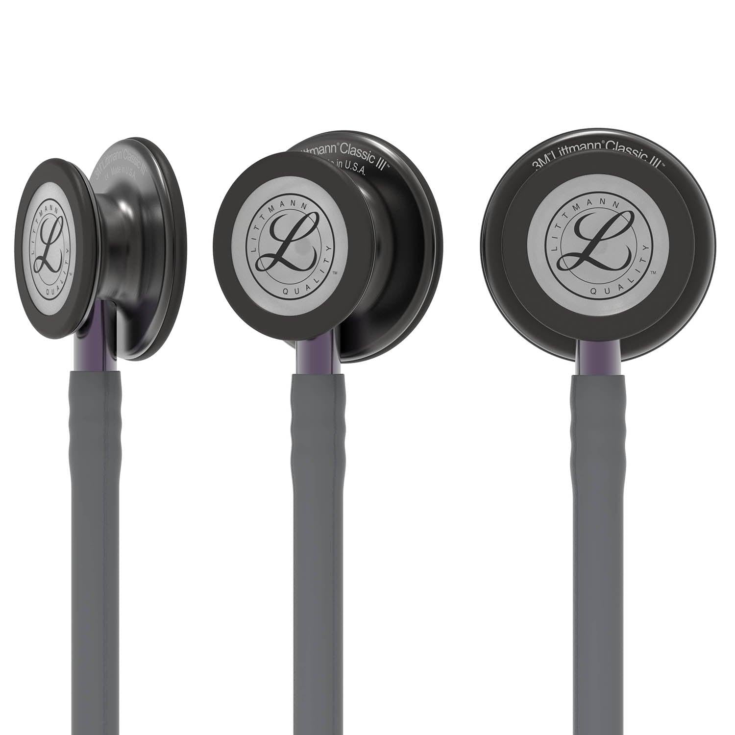 Littmann Classic III Monitoring Stethoscope: Smoke & Gray - Violet Stem 5873