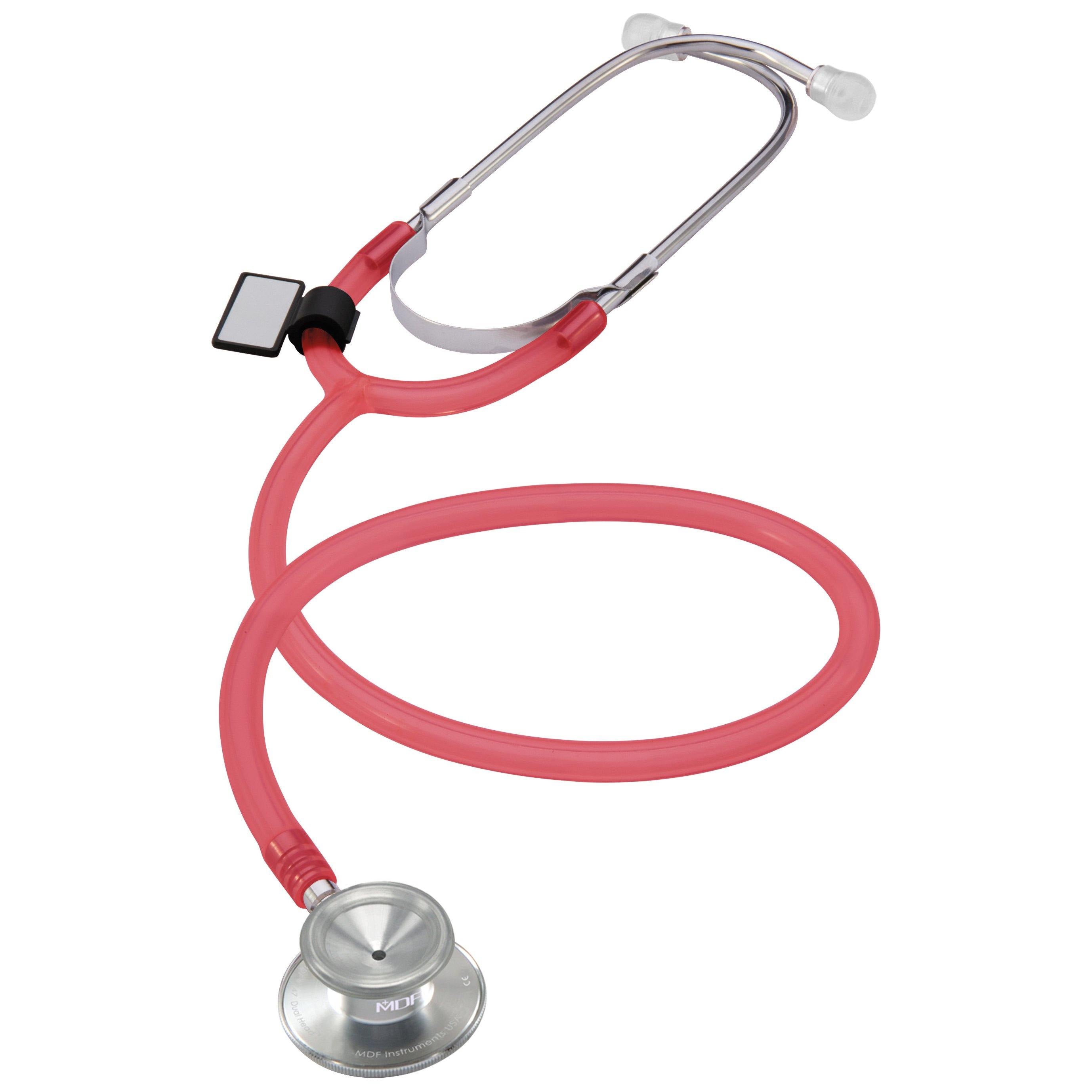 Basic Dual Head Stethoscope - Translucent Red