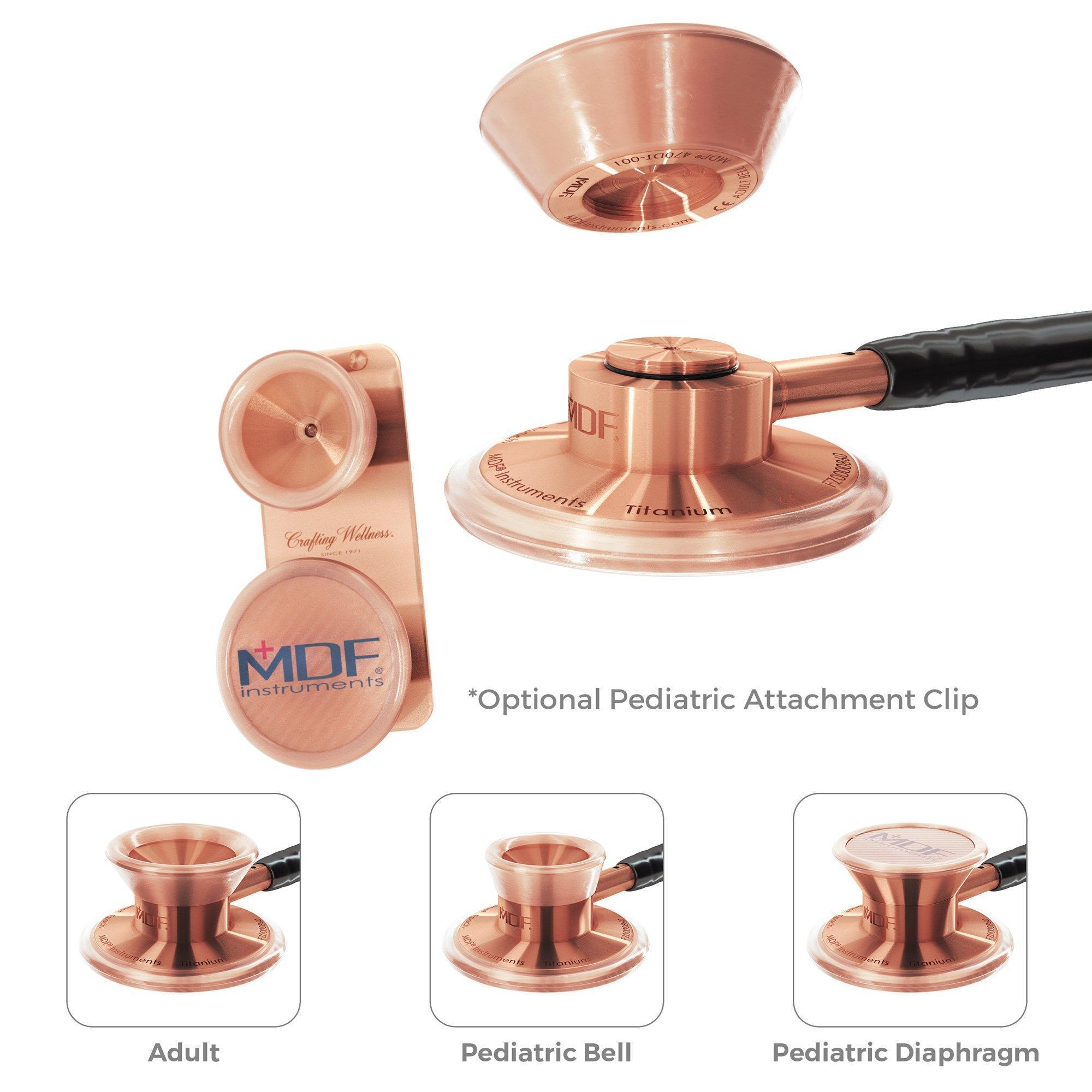 MD One® Epoch® Titanium Adult Stethoscope - Black/Rose Gold