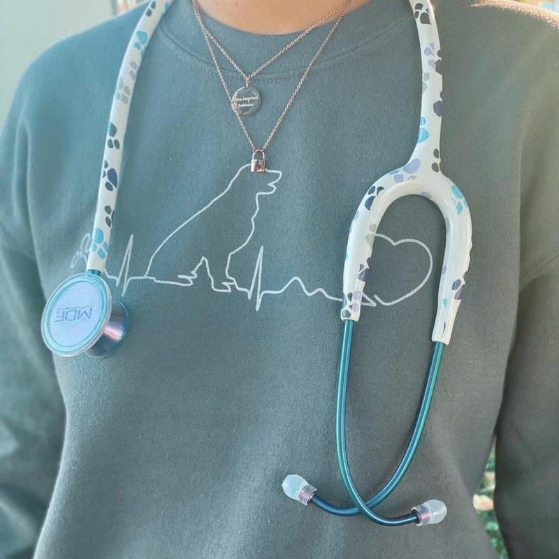 MD One® Epoch® Titanium Adult Stethoscope - Paws + Travel Case