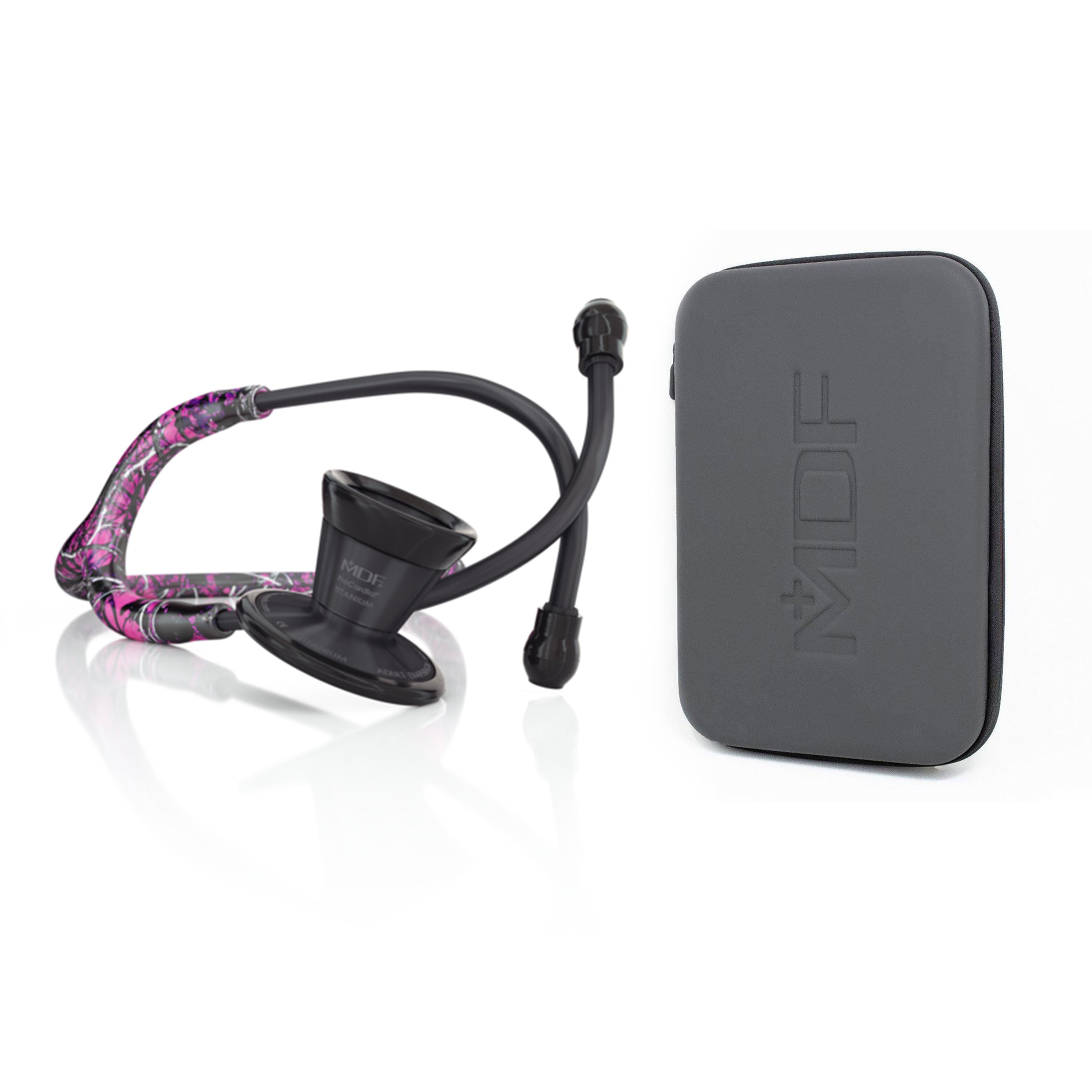 ProCardial® Titanium Adult Cardiology Stethoscope - Muddy Girl/BlackOut + Case