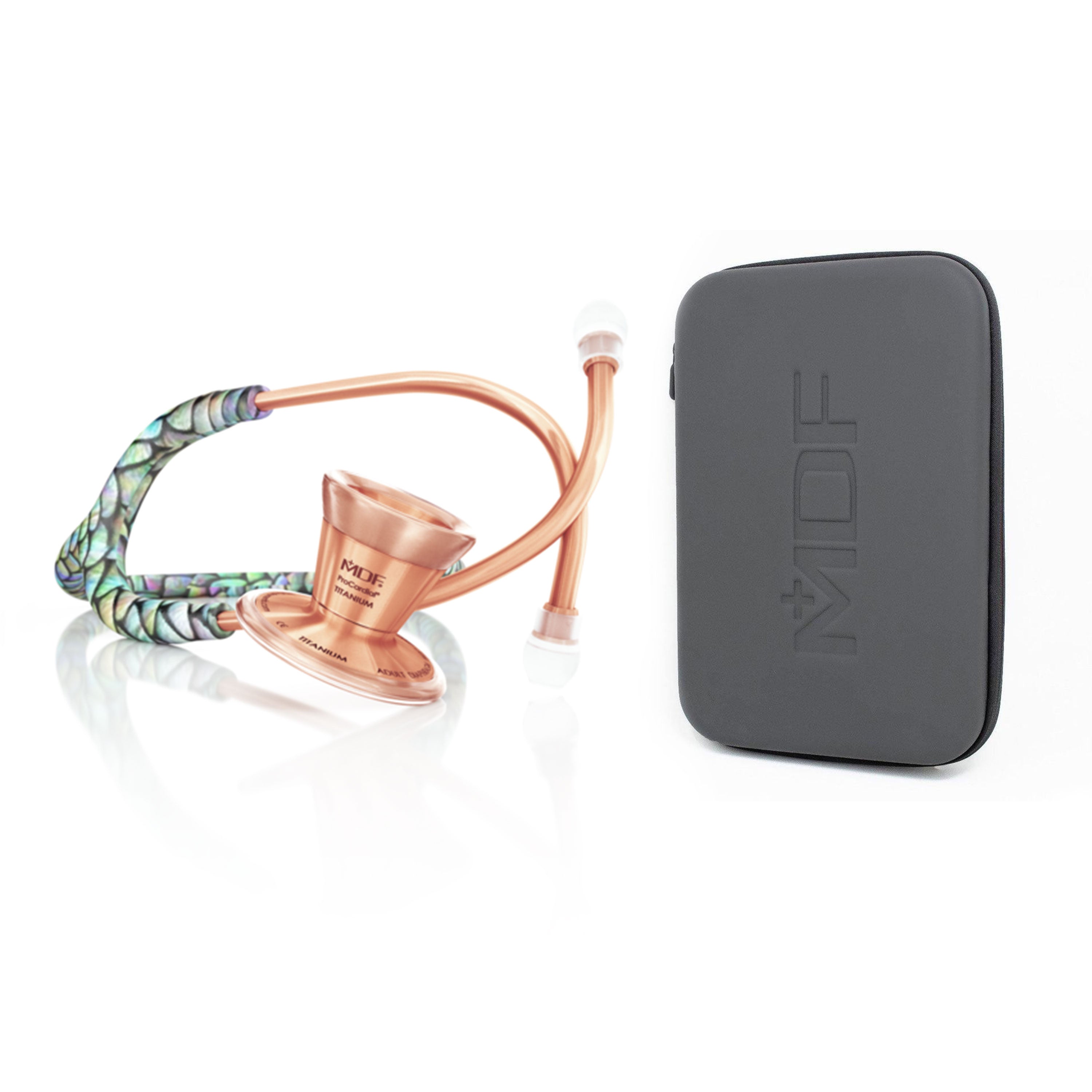 ProCardial® Titanium Adult Cardiology Stethoscope - Mermaid/Rose Gold + Case