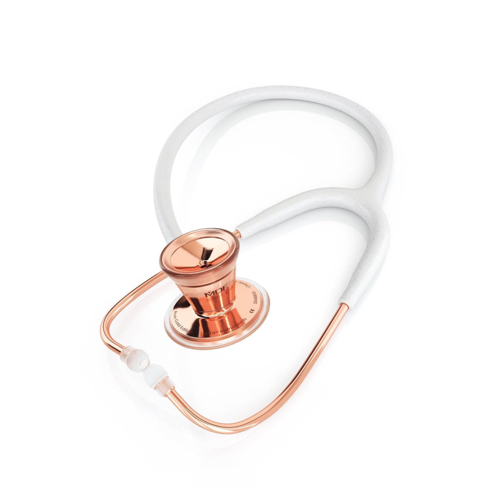 ProCardial® Adult Cardiology Stethoscope - White Glitter/Rose Gold
