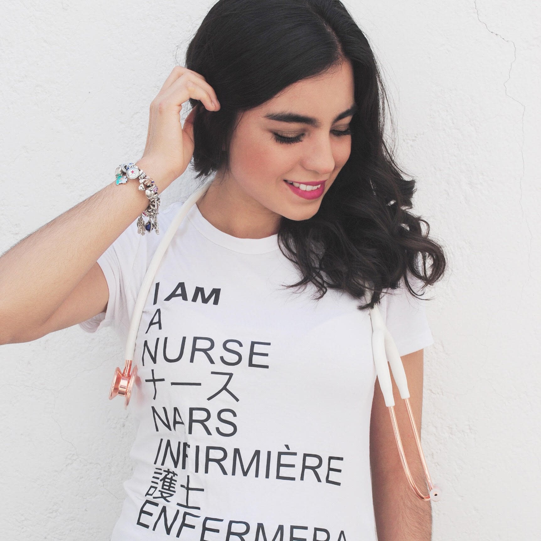 ProCardial® Adult Cardiology Stethoscope - White/Rose Gold