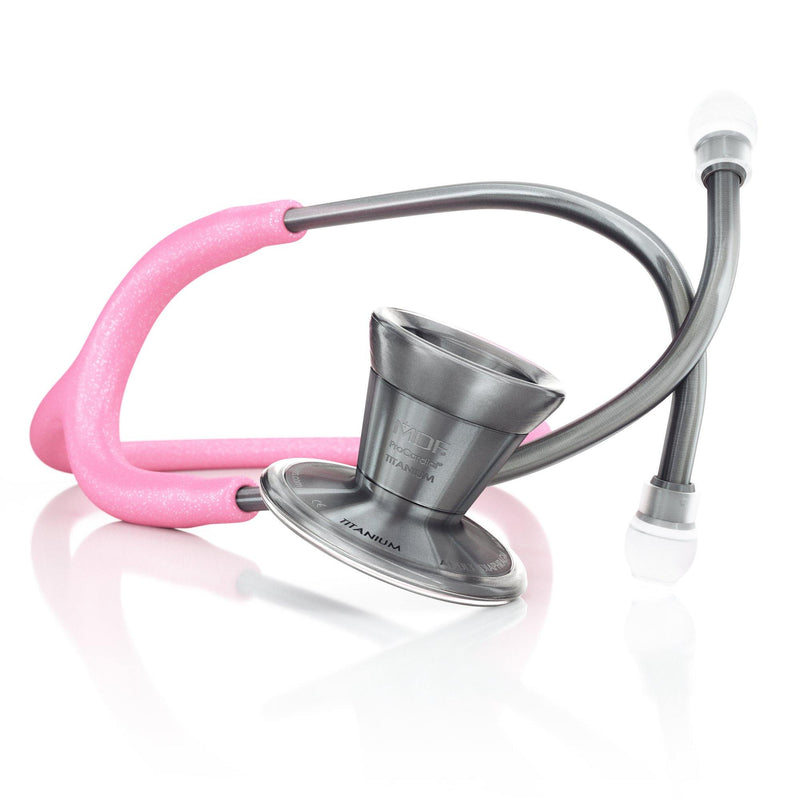 ProCardial® Titanium Adult Cardiology Stethoscope - Pink Glitter/Metalika + case