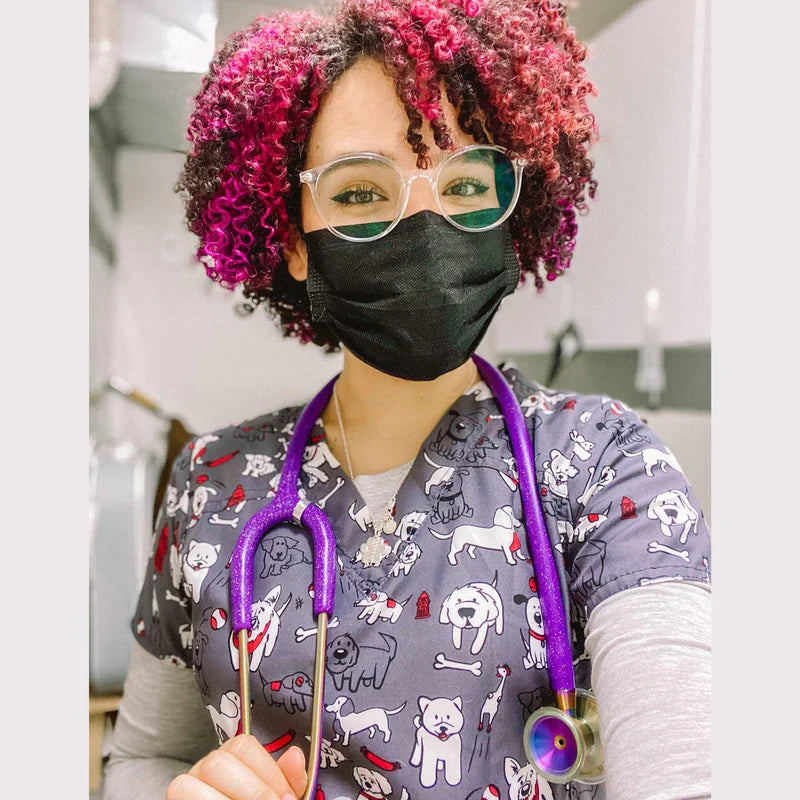 ProCardial® Titanium Adult Cardiology Stethoscope - Purple Glitter/Kaleidoscope + case