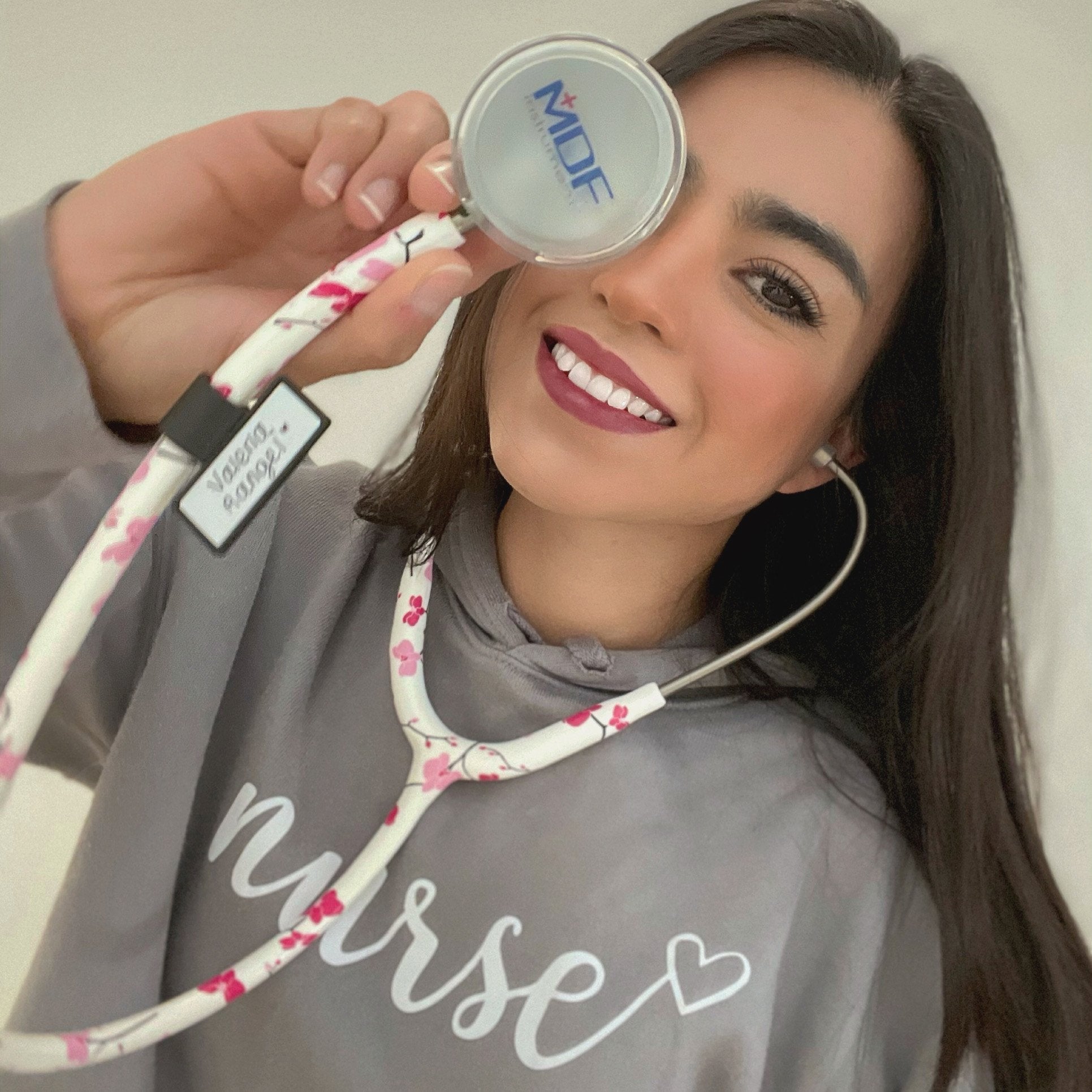 MD One® Epoch® Titanium Adult Stethoscope - Sakura + Travel Case